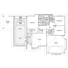 Single-storey house AutoCAD drawing